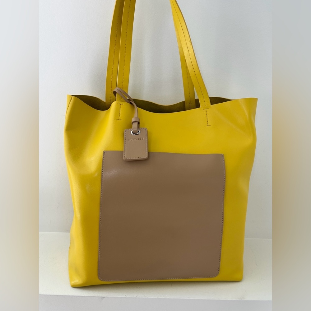 ROVIMOSS Leather Misc Tote Bag Detachable Wallet Double Strap Dust Bag Travel